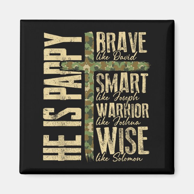 Imã He Is Pappy Camo Religious Father's Day Christian  (Frente)