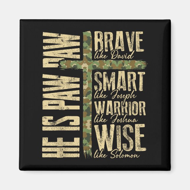 Imã He Is Paw Paw Camo Religious Fathers Day Christian (Frente)
