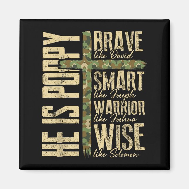 Imã He Is Ppy Camo Religious Father's Day Christian Da (Frente)