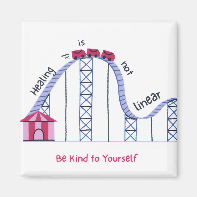 Imã 'Healing Isn't Linear' Cute Rollercoaster Magnet (Frente)