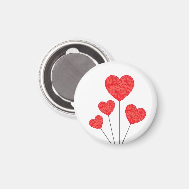 Imã Heart Balloons Illustration Design (Front/Back)