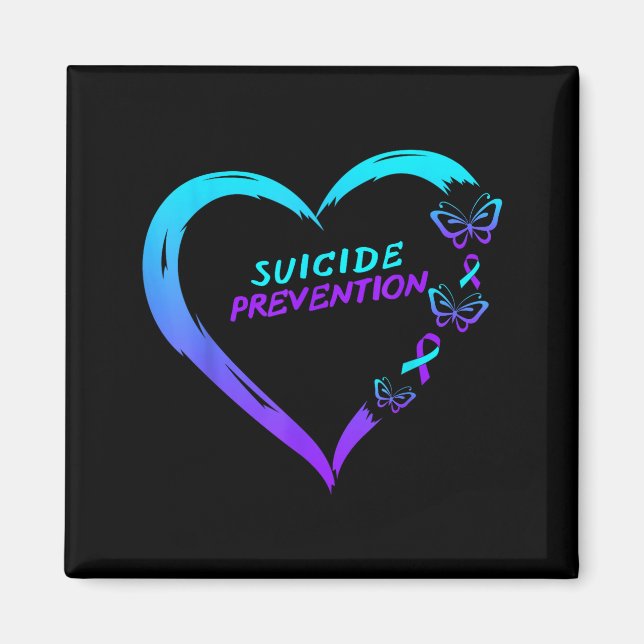 Imã Heart Butterfly Suicide Prevention Awareness  (Frente)