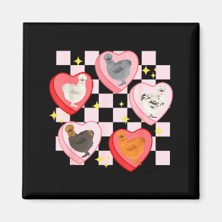 Imã Heart Candy Silkie Chicken Valentine Farmer Animal