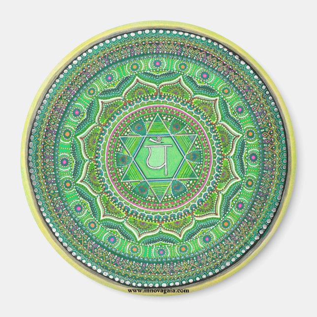 Imã Heart Chakra Mandala Magnets (Frente)
