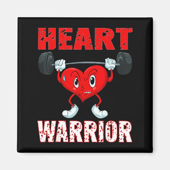 Imã Heart Disease Awareness Heart Warrior Wear Red Hea (Frente)