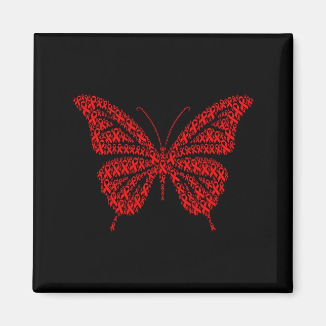 Imã Heart Disease Awareness Red Ribbon &amp; Heart Hea (Frente)