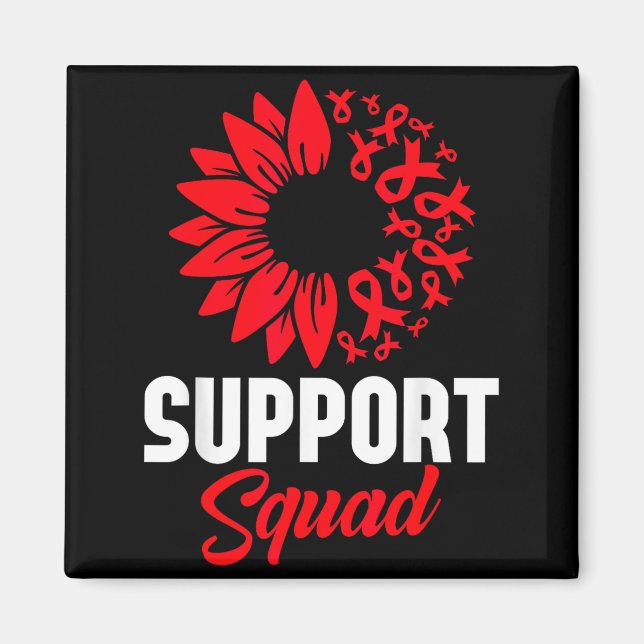 Imã Heart Disease Awareness Support Squad Stroke Blood (Frente)
