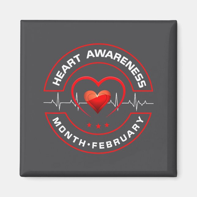 Imã Heart Health Month February American Heart Health  (Frente)