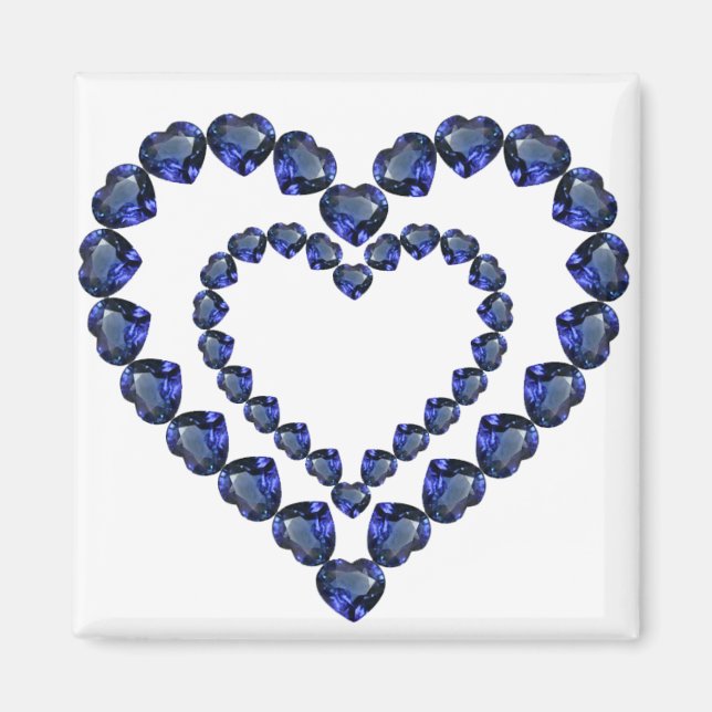 Imã Heart Sapphire Gemstone (Frente)