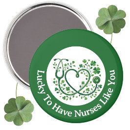 Imã Heart Shamrock Stethoscope Lucky to Have Nurses