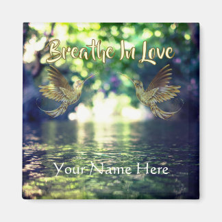 Imã Heart Stream - Golden Hummingbirds Magnet