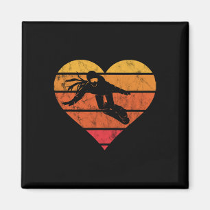 Imã Heart Vintage Retro Snowboard Snowboboa