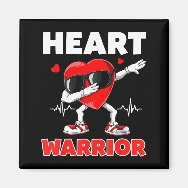 Imã Heart Warrior Heart Disease Awareness Month Red He (Frente)