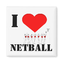 "Hearts and Stick Figures I Love Netball"