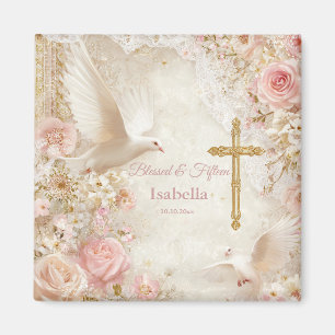 Imã Heaveny Blush & Gold Quince, personalizado