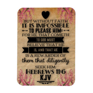 Ímã Hebreus 11:6 KJV Versículo da Bíblia