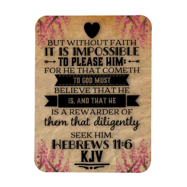 Ímã Hebreus 11:6 KJV Versículo da Bíblia  (Vertical)