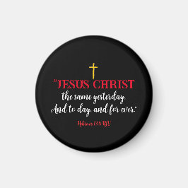 Imã Hebreus 13:8 Versículo da Bíblia Cristã Ímã Preto