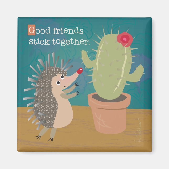 Imã Hedgehog Encontra o Íman de Cactus (Frente)