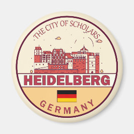 Imã Heidelberg Alemanha City Skyline Emblem