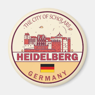 Imã Heidelberg Alemanha City Skyline Emblem