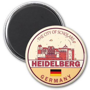 Imã Heidelberg Alemanha City Skyline Emblem