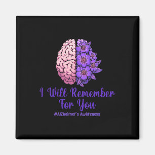Imã Heimerheimer Roxo Cérebro Floral Eu Vou Lembrar De