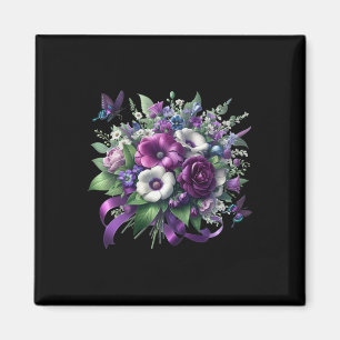 Imã Heimerheimer Roxo Floral Pansy Demência Heimerhe