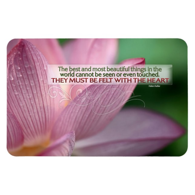 Ímã Helen Keller Inspirational Cote "Sentido com coraç (Horizontal)