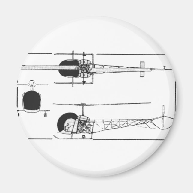 Imã Helicóptero Bell 47 (Frente)