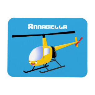 Ímã Helicóptero de animação amarelo giro
