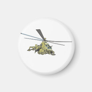 Imã Helicóptero de desenho "Hind"