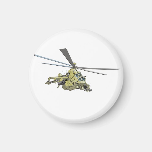 Imã Helicóptero de desenho "Hind" (Frente)