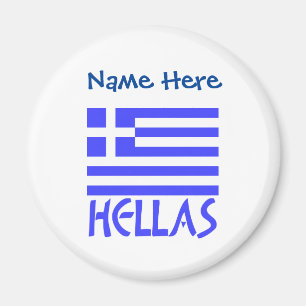 Imã Hellas Gregas Flag Blue Personalizado