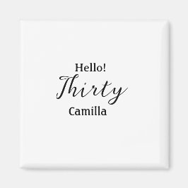 Imã Hello thirty birthday name simple minimal elegant