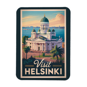 Ímã Helsinki Finlândia Catedral Viagem Arte Vintage