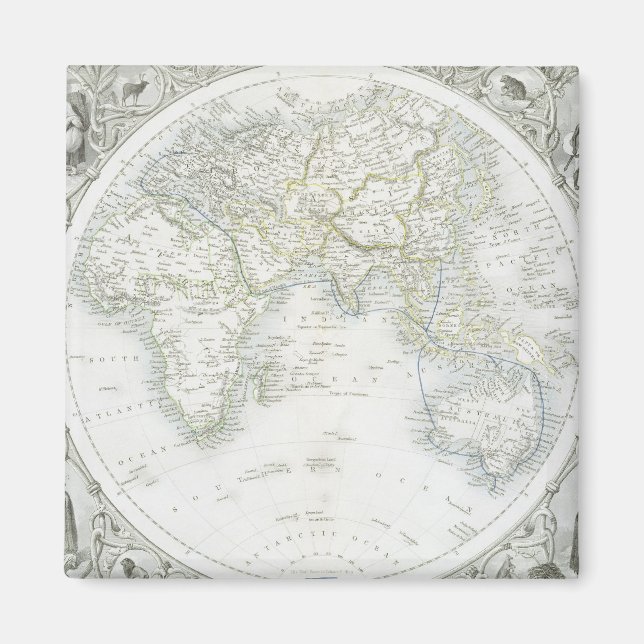 Imã Hemisfério Leste, de uma Série de Mapas Mundiais (Frente)