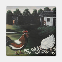 Hen com seus Pintinhos em uma paisagem rural