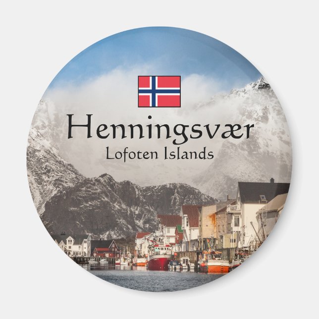 Imã Henningsvaer Lofoten Magnet (Frente)