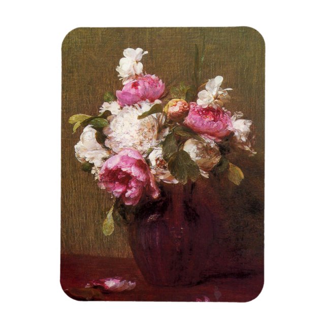 Ímã Henri Fantin-Latour Peonies e Rosas Magnet (Vertical)