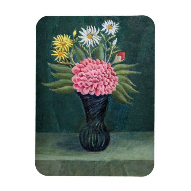 Ímã Henri Rousseau - Dália e Margaridas num Vaso (Vertical)