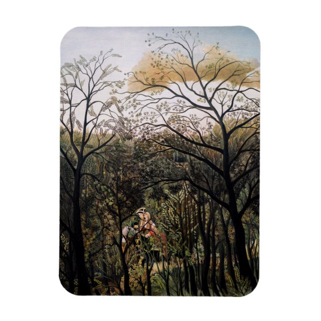 Ímã Henri Rousseau - Encontro na Floresta (Vertical)