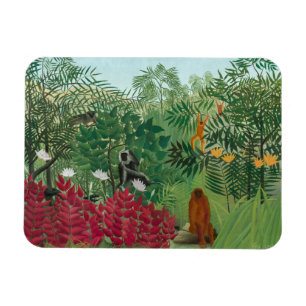 Ímã Henri Rousseau - Floresta Tropical com Macacos