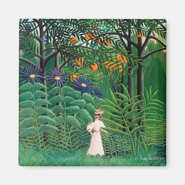 Imã Henri Rousseau - Mulher caminhando em uma Floresta (Frente)