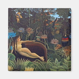 Imã Henri Rousseau O Sonho - Mulher da Selva com Anima