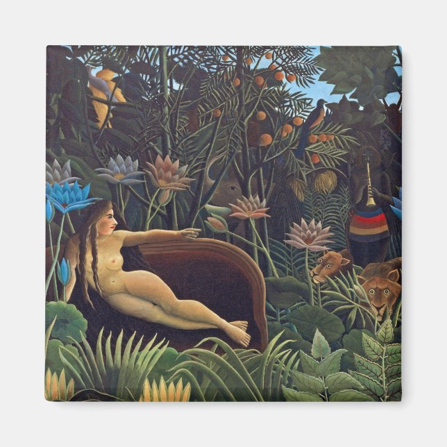 Imã Henri Rousseau O Sonho - Mulher da Selva com Anima (Frente)
