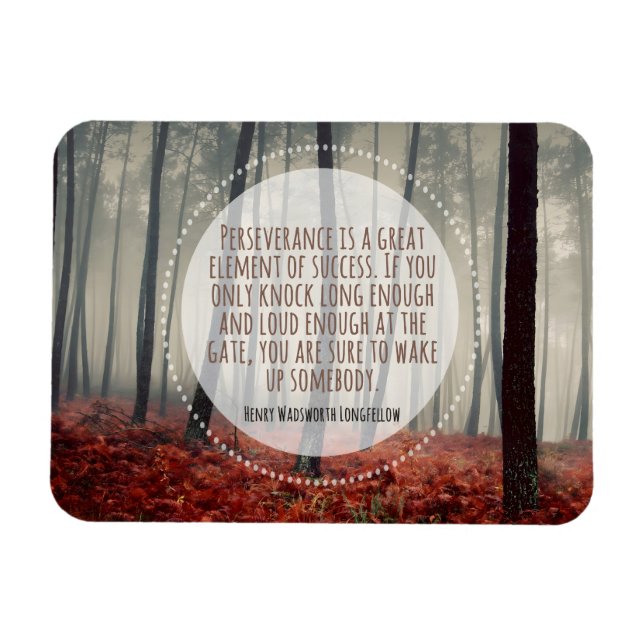 Ímã Henry Longfellow Inspirational Cote Perseverança (Horizontal)