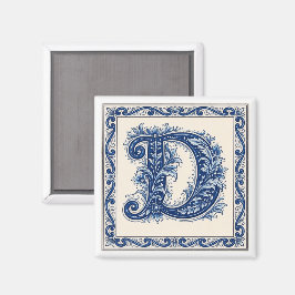 Imã Herança Norueguesa Monograma-Azul