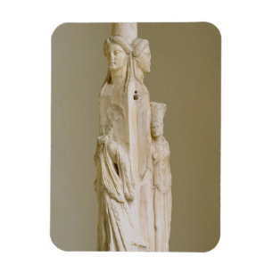 Ímã Herm Triform de Hecate, escultura de mármore, pe