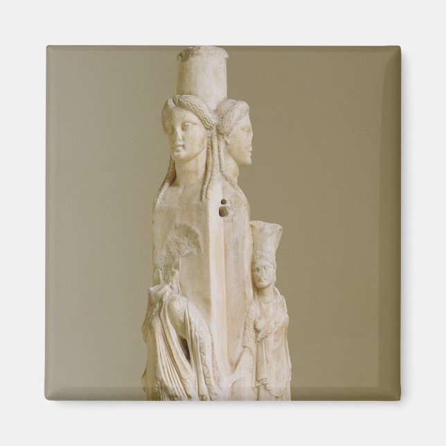 Imã Herme Triforme de Hecate, escultura de mármore, At (Frente)